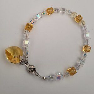 Bracelet - Swarovski Crystals in Yellow and Clear